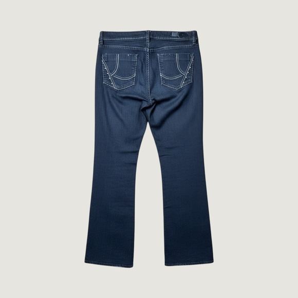 Kut from the Kloth Denim - Y2K Embroidered Bootcut Denim Jeans Womens 6 Black Mid Rise Wide Leg Casual Pant